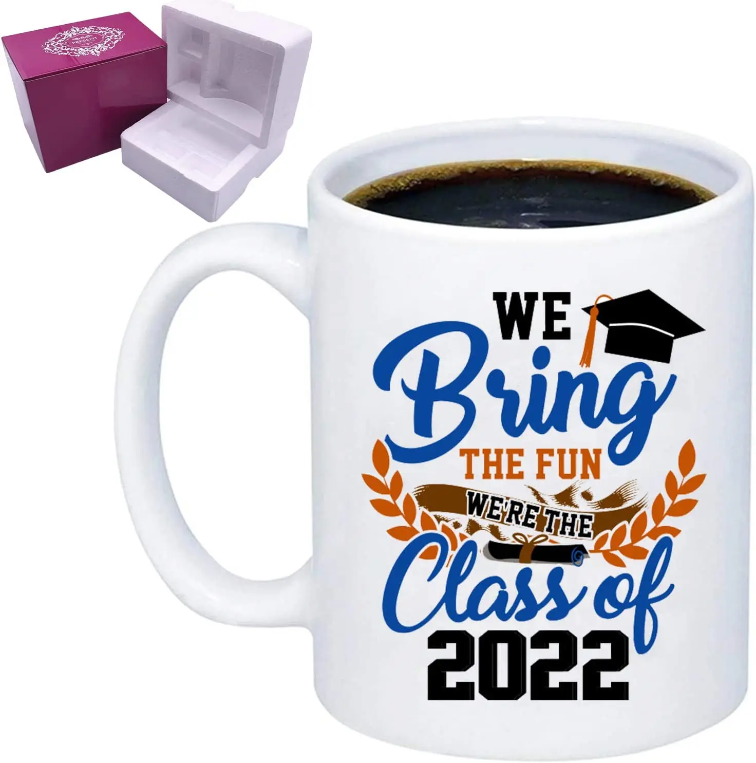 

Керамическая кружка премиум-класса, отличный подарок на выпускной для ее сына и дочери, 2022 градусов, кружка для выпускного класса, кофейная ...