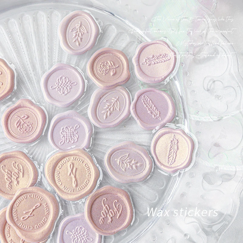 

18pcs Wax Seal Stamp Stickers Kawaii Envelope Sealing Tags DIY Scrapbooking Journal Planner Decorations Korean Stationery Office