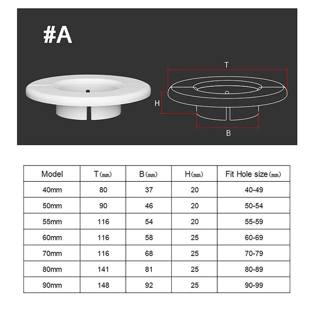 

Cable Entry 1pcs Hole Cover Rosettes Cover 40-80mm Accessory Frost Resistant Tool White Air Conditioning Pipes