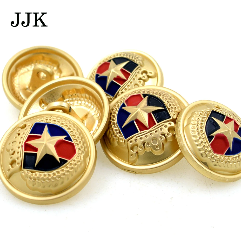 

New fashion decorative button high quality matt gold army military star buttons for shirt overcot garment sewing accessories DIY