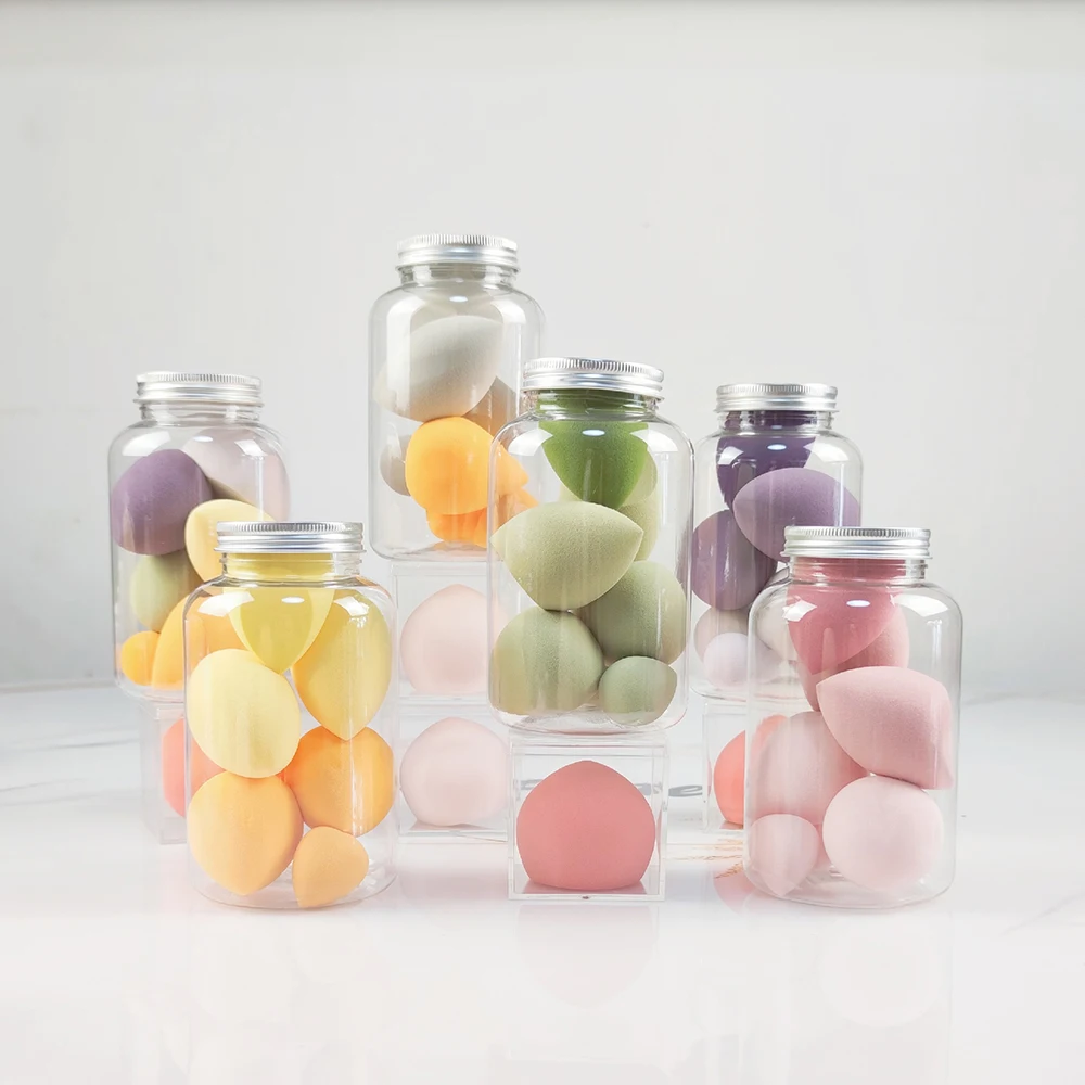 

4/7Pcs/Set Multi-Shape Dry&Wet Use Makeup Puff Sponge Set Foundation Powder Blush Tool with Storage Box Plastic Makeup Tools