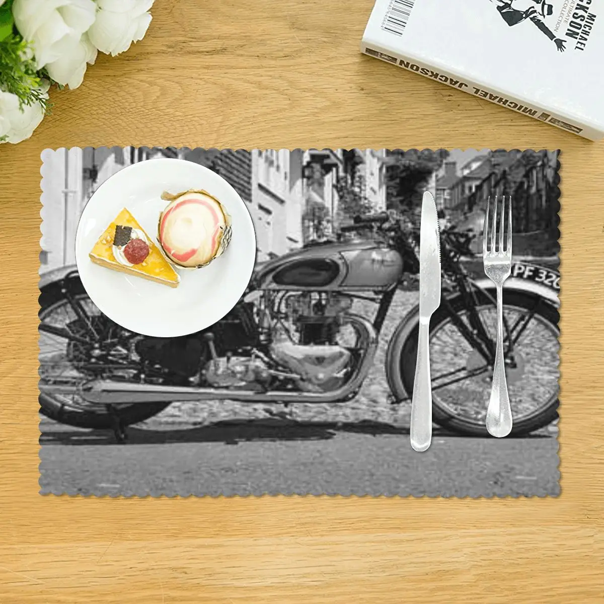 1939 г., обеденная тарелка Tiger Mark Rogan, четыре листа, кухонный декоративный коврик для обеденного стола