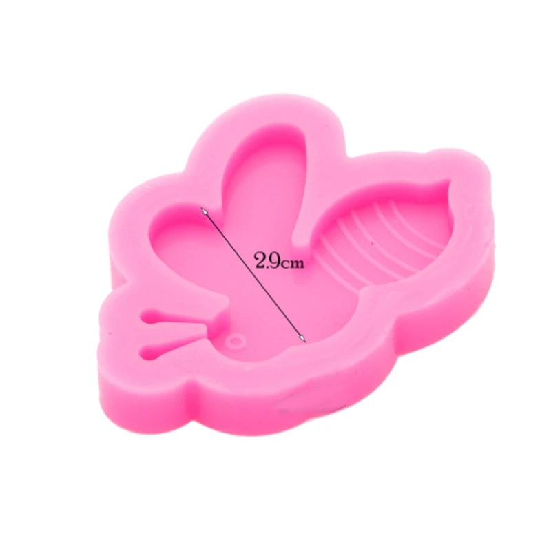 

N58F 4 Pcs Cute Bee Keychain UV Epoxy Resin Molds DIY Honeybee Pendant Silicone Mould