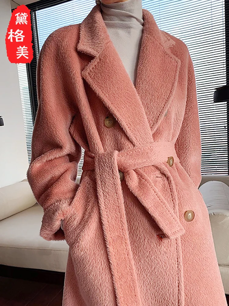 Высококачественное кашемировое пальто Женское зимнее утолщенное средней длины