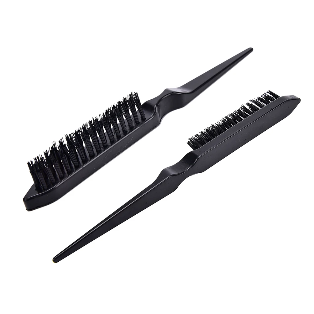 Pro Salon Hairdressing Teasing Back Hair Combing Brush Slim Line Styling Comb Black color