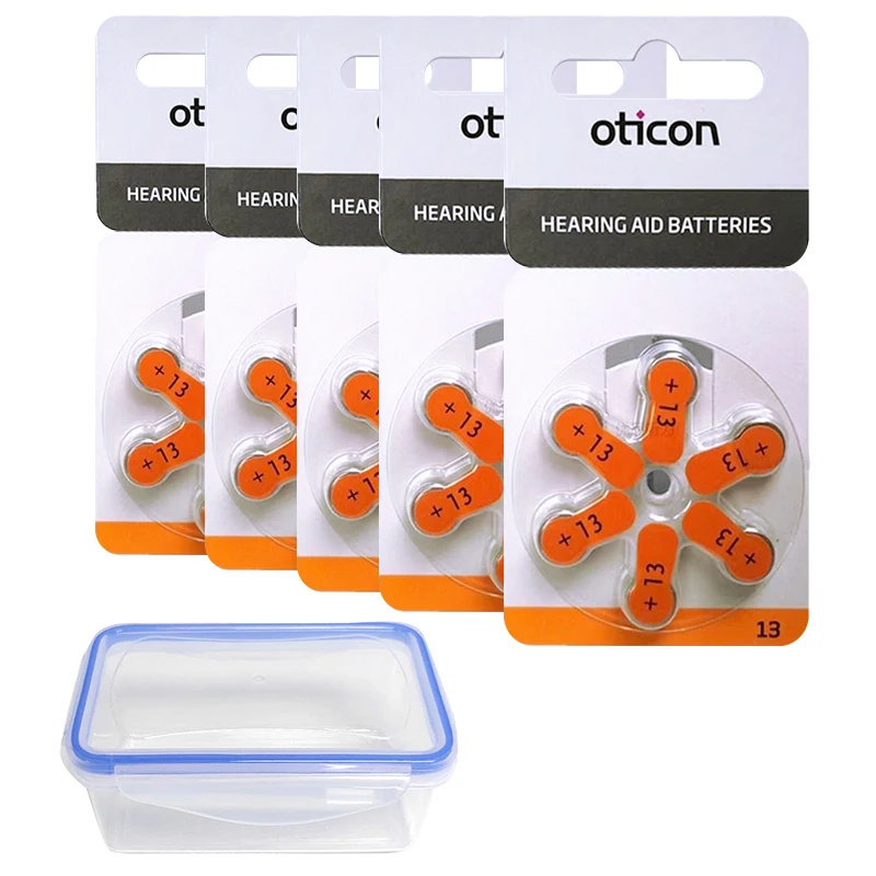 

30x Oticon Hearing Aid Batteries 13 A13 13A P13 PR48 1.45V Germany Zinc Air Cell Button Battery for BTE Hearing Aids Amplifier