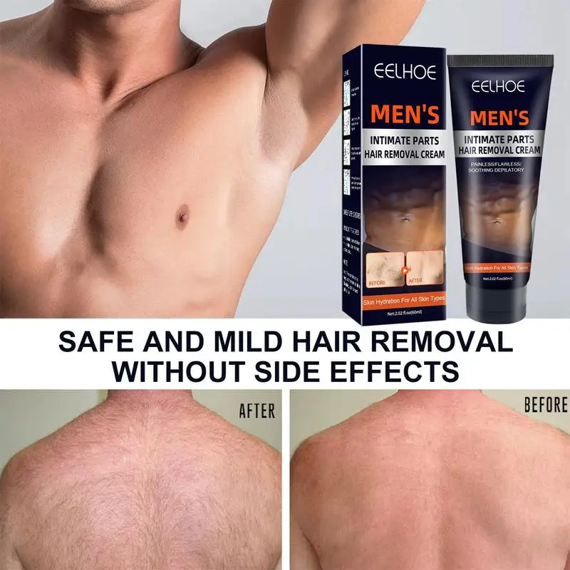 

60 ML Men Hair Removal Cream Painless Hair Removal Soothing Depilatory Cream Removing Coarse Male Arms Chest Back Legs Hair