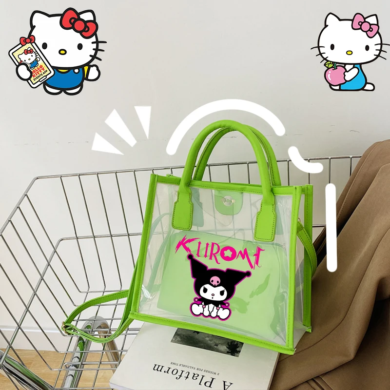 

Аниме Hello Kitty сумка новая Универсальная маленькая милая мультяшная прозрачная сумочка темпераментная кавайная Девочка аксессуары Оптовая продажа