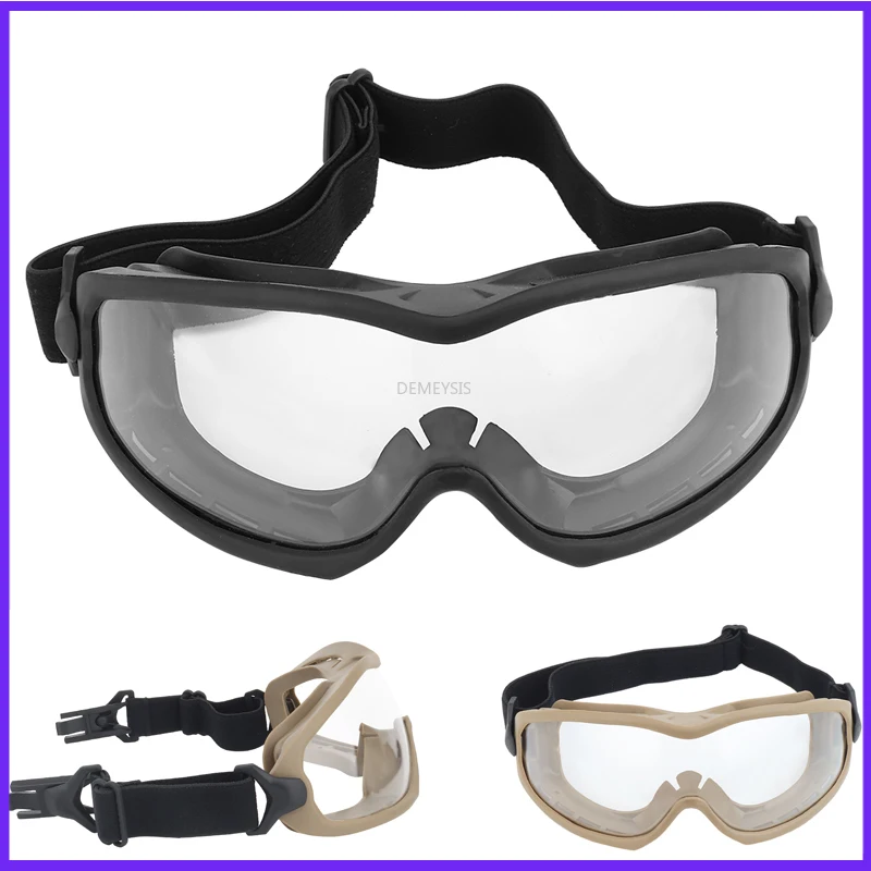 

Tactical Airsoft Goggles Military Glasses with Transparent Lens UV Protection Safety for Shooting Hunting Paintball CS Game