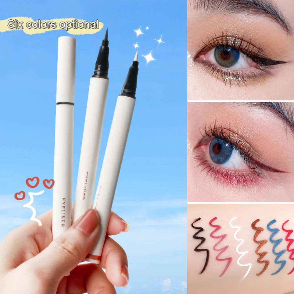 

Waterproof Liquid Eyeliner Pen 6 Colors Fast Drying Lasting Matte Blue White Purple Smooth Eyliner Pencil Makeup Cosmetics