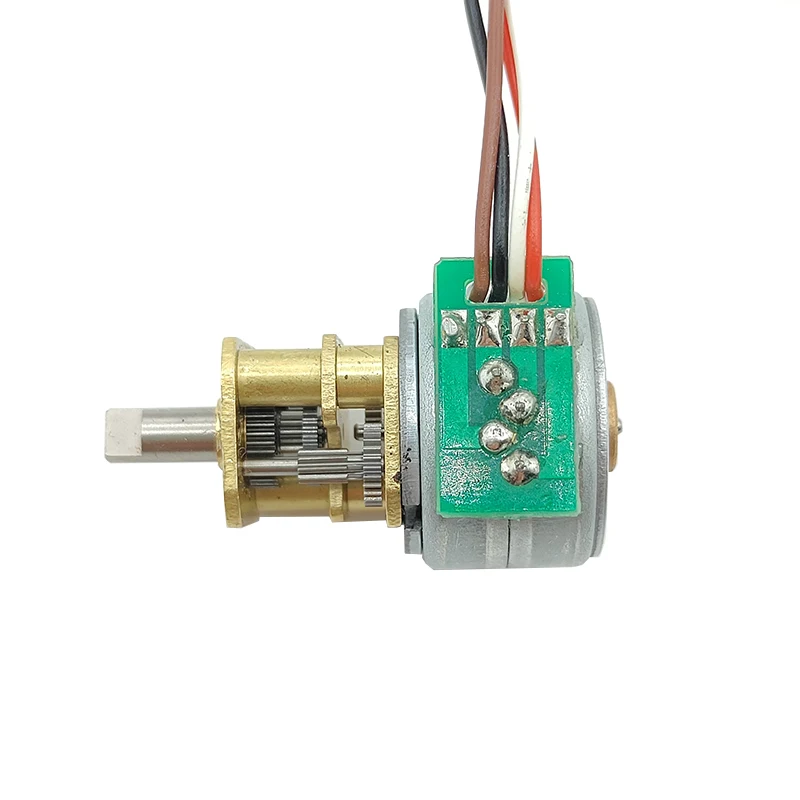 

Mini 15mm Stepping Gear Motor 5V 2 Phase 4 Wire 3mm D Shaft Full Metal Gearbox DIY Smart Robot