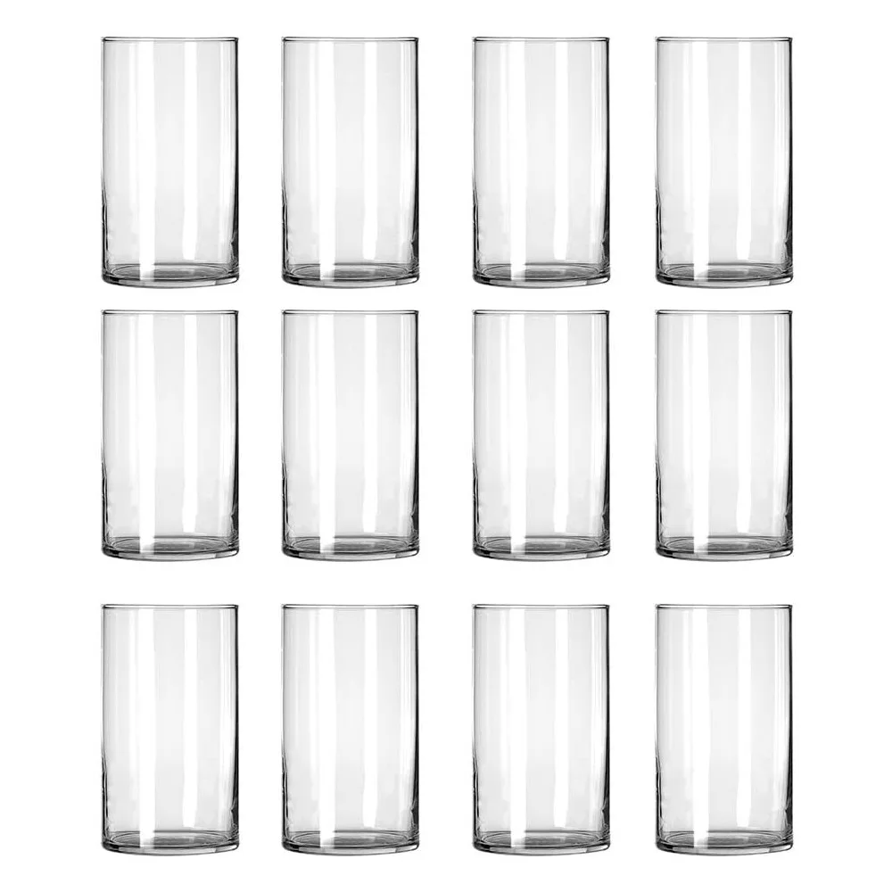 1piece Clear Glass Cylinder Vases Candle Holder Cup Table Flowers Vase for Wedding Decorations and Formal Dinners