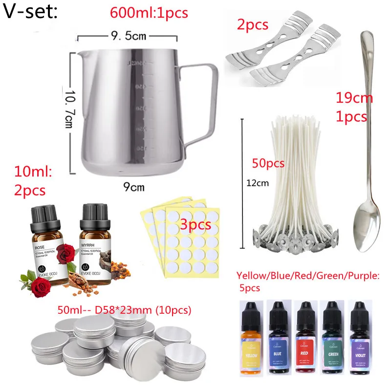 DIY Candle Making Kit - Soy Wax Art & Craft Gifts for Adults Scents Color Dyes Pouring Pot Wicks Sticker More |