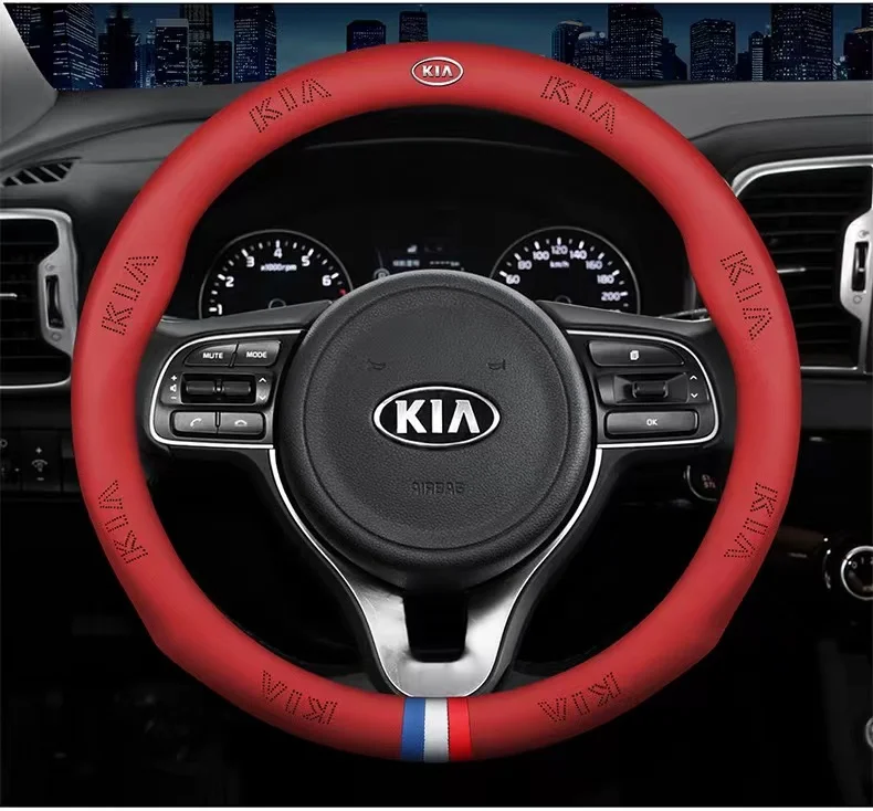 Автомобильный из искусственной кожи чехол на руль для KIA K2 K3 K4 K5 Sorento Sportage Ceed Soul Rio