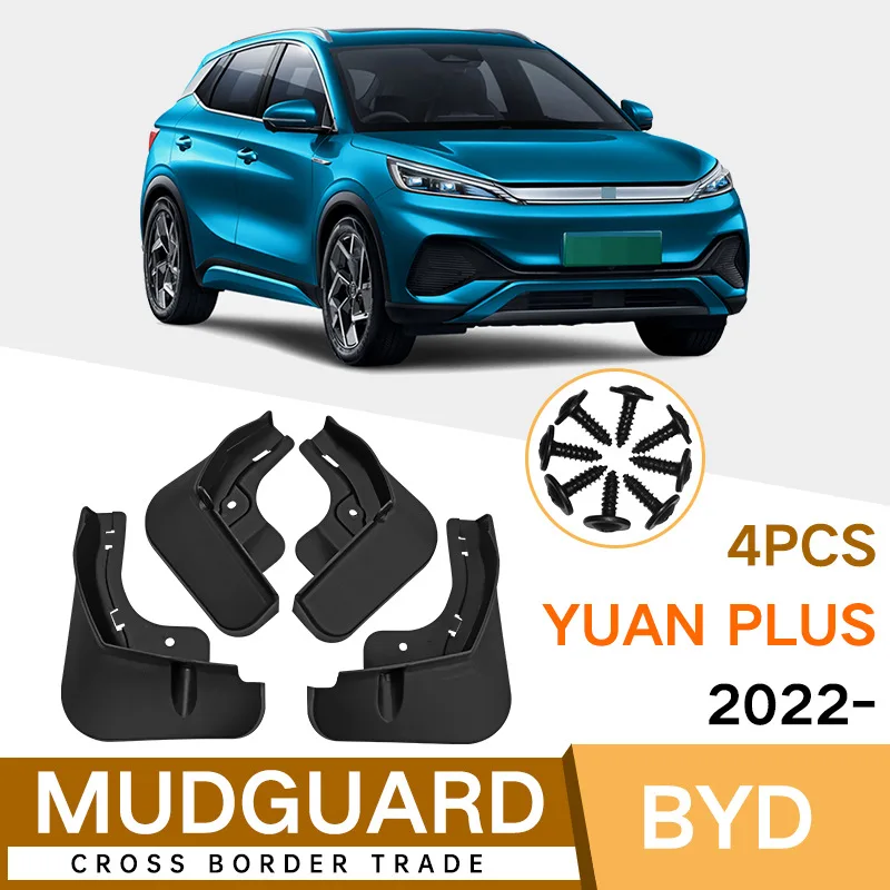 

Брызговики для BYD Atto 3 Yuan Plus EV 2021 ~ 2023, аксессуары, 2022, брызговики от грязи, защита от брызг, брызговики, переднее и заднее колеса, Стайлинг автомобиля