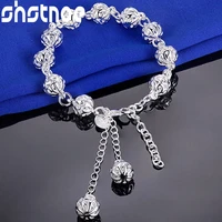 925 sterling silver hollow ball chain bracelet for women party engagement wedding birthday gift fashion charm jewelry