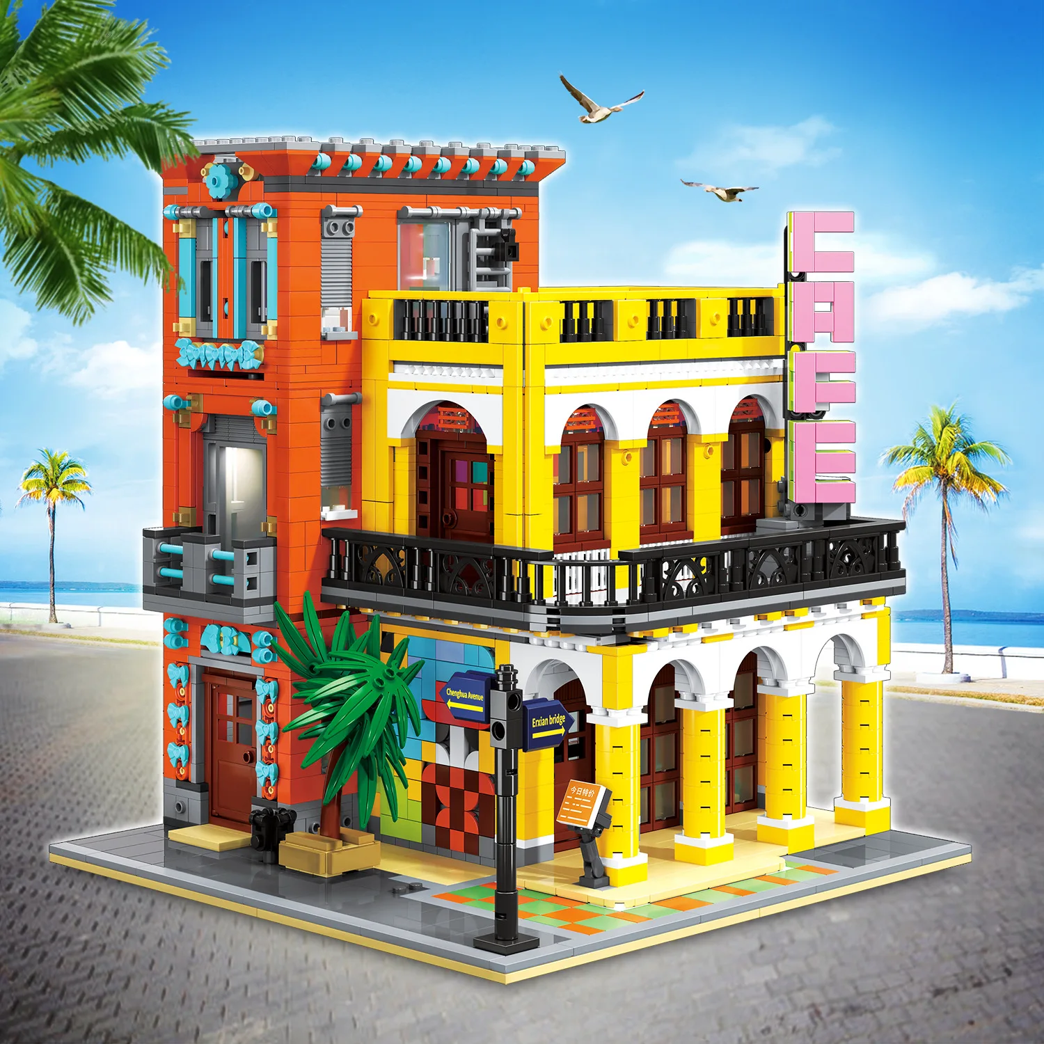 Мини-гранулированный старинный ** магазин ресторан церковь Гавана Кофе Модель