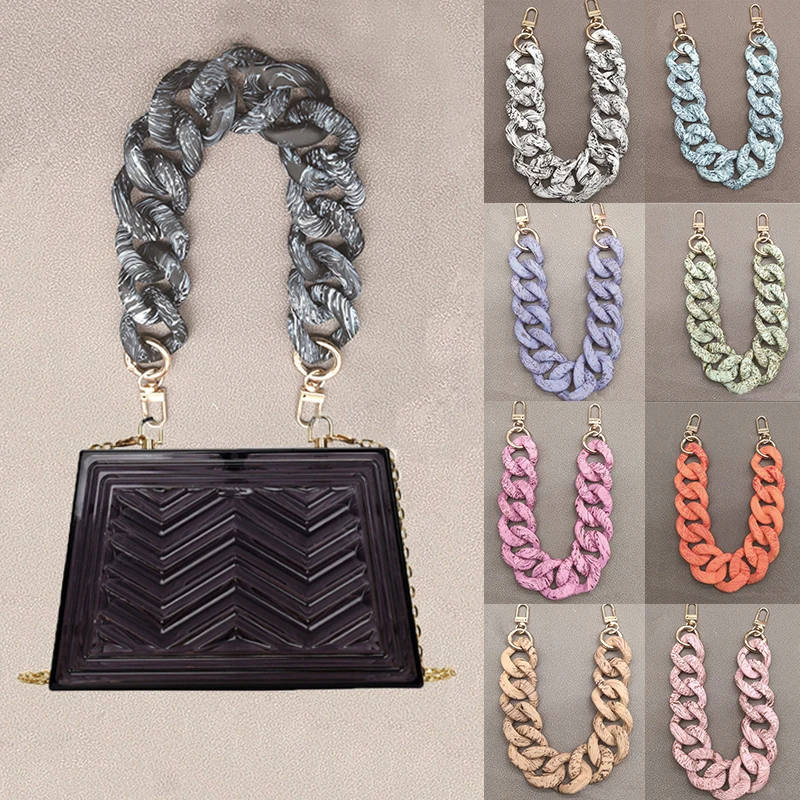 

New Acrylic Bag Chain Bag Strap Removable Bag Accessories Colorful Women's Resin Chain Chain of Bags Purse Chain 38CM Chain