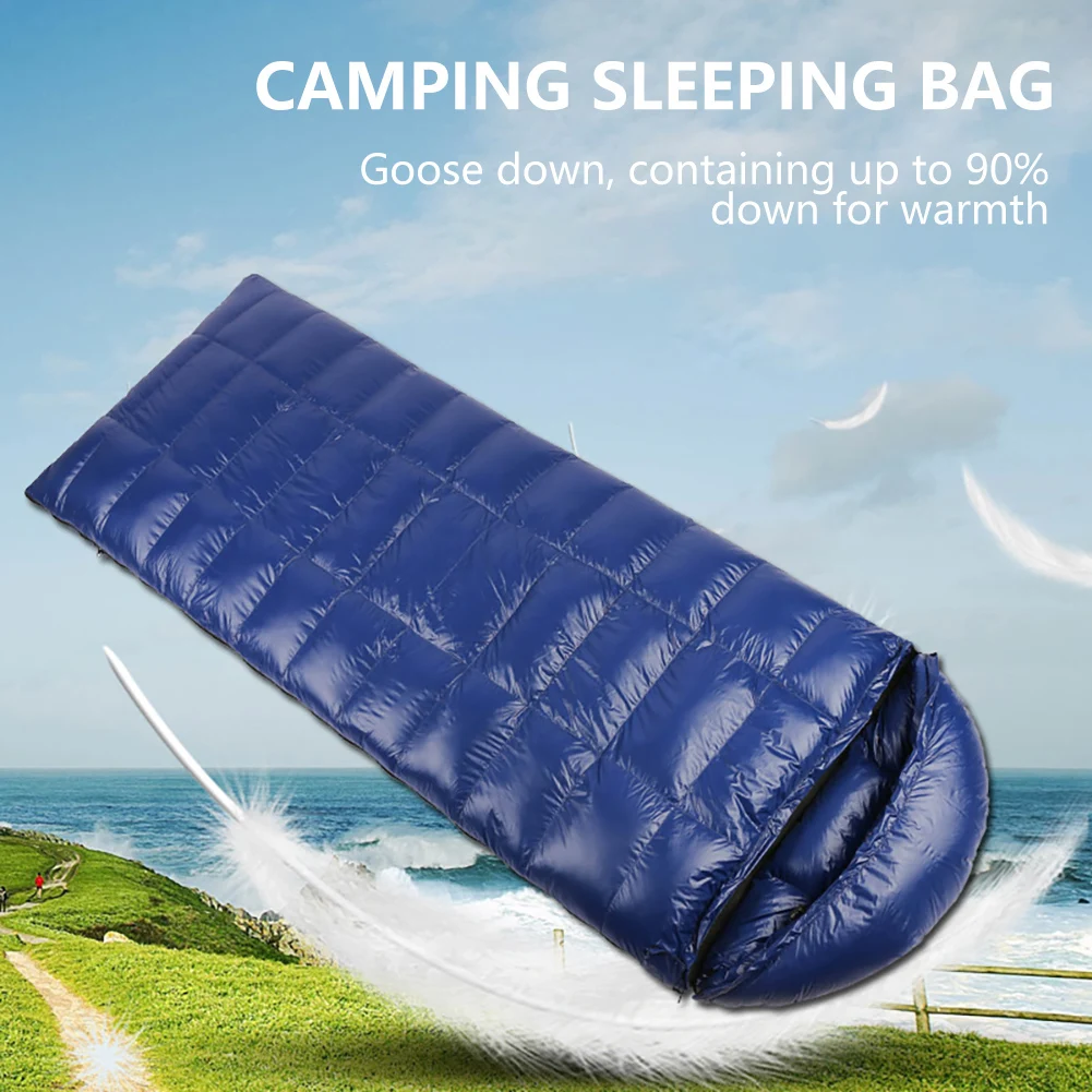 

Туристический спальный мешок, ультралегкий водонепроницаемый теплый конверт с гусиным пухом, для отдыха на открытом воздухе, Путешествий, ...