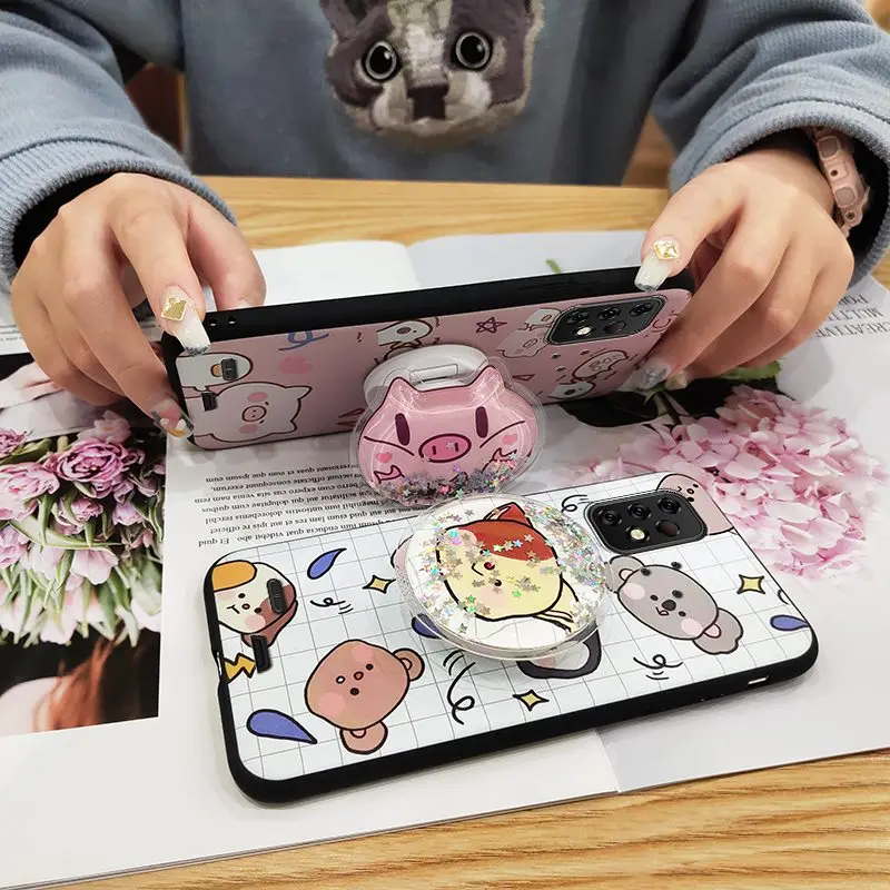 silicone anti dust phone case for umidigi bison x10 pro cartoon kickstand foothold anti knock free global shipping