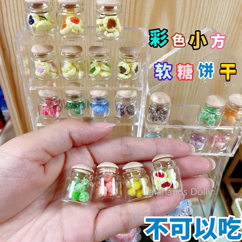 

1:12 Doll House Mini Cork Glass Storage Tank Candy Jar Food Play Scene Model Doll House Supermarket Accessories
