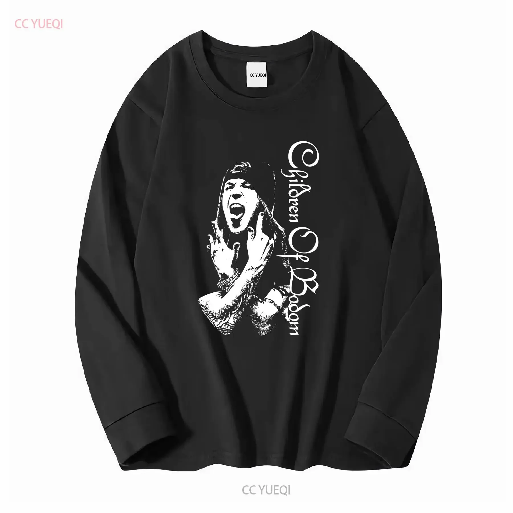 Фото Футболка Children of Bodom Alexi Laiho Black S 234XL AH018 с длинными или короткими рукавами, винтажная, дизайнерская, с эффектом потертости, эластичная. №2