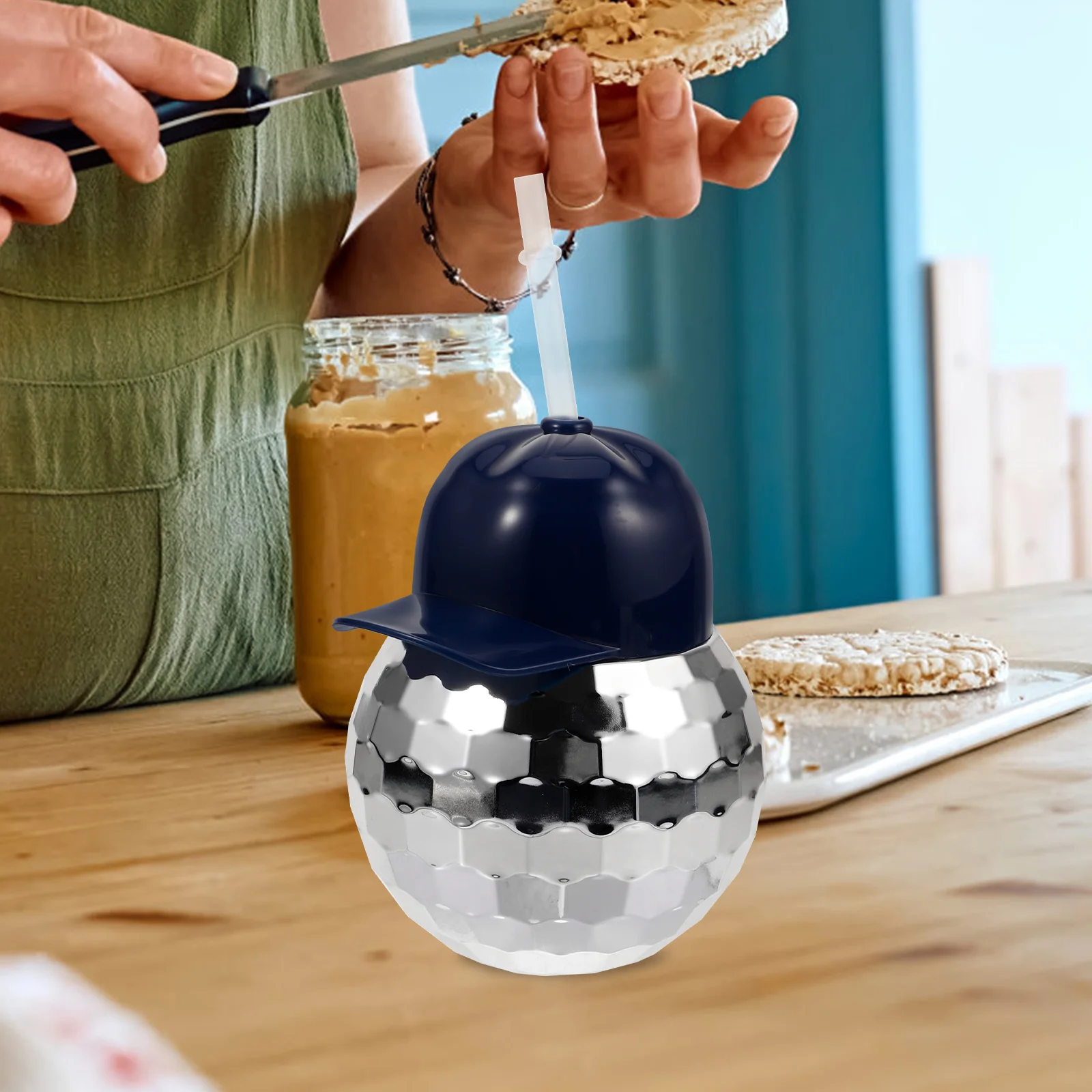 

Decorative Straw Cup Drink Cup Delicate Disco Ball Shape Cup Festival Tumbler