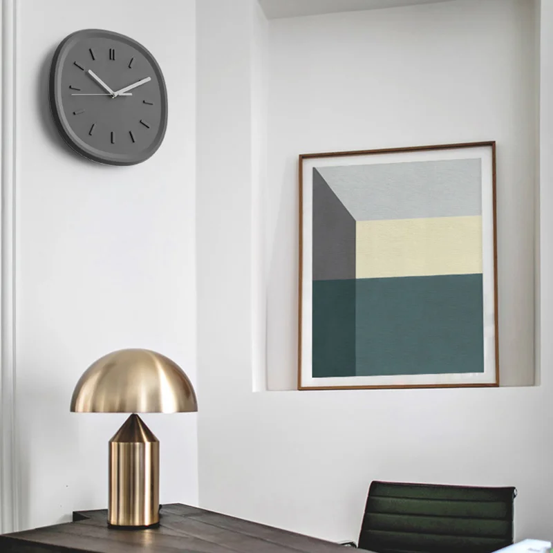 

Living Room Home Simple Wall Clock Nordic Second Sweeping Wall Clock Mute Creative and Slightly Luxury Wind Cement Clock