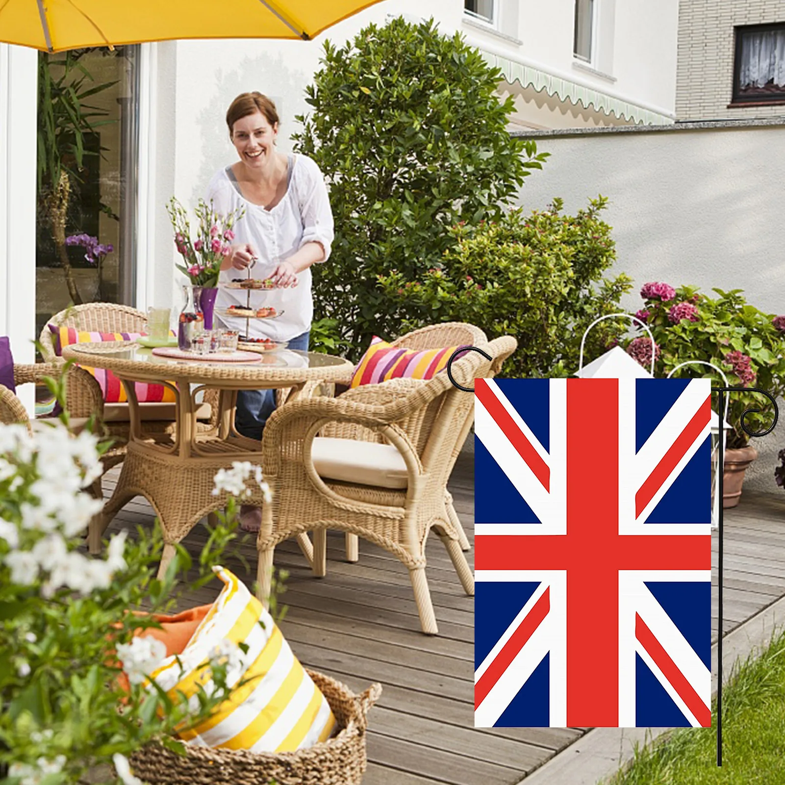 

Union Jack Flag 45x30cm 17.7x11.8in Polyester Union Jack Flag Double-Sided Yard Garden Flags Outdoor Indoor Decor