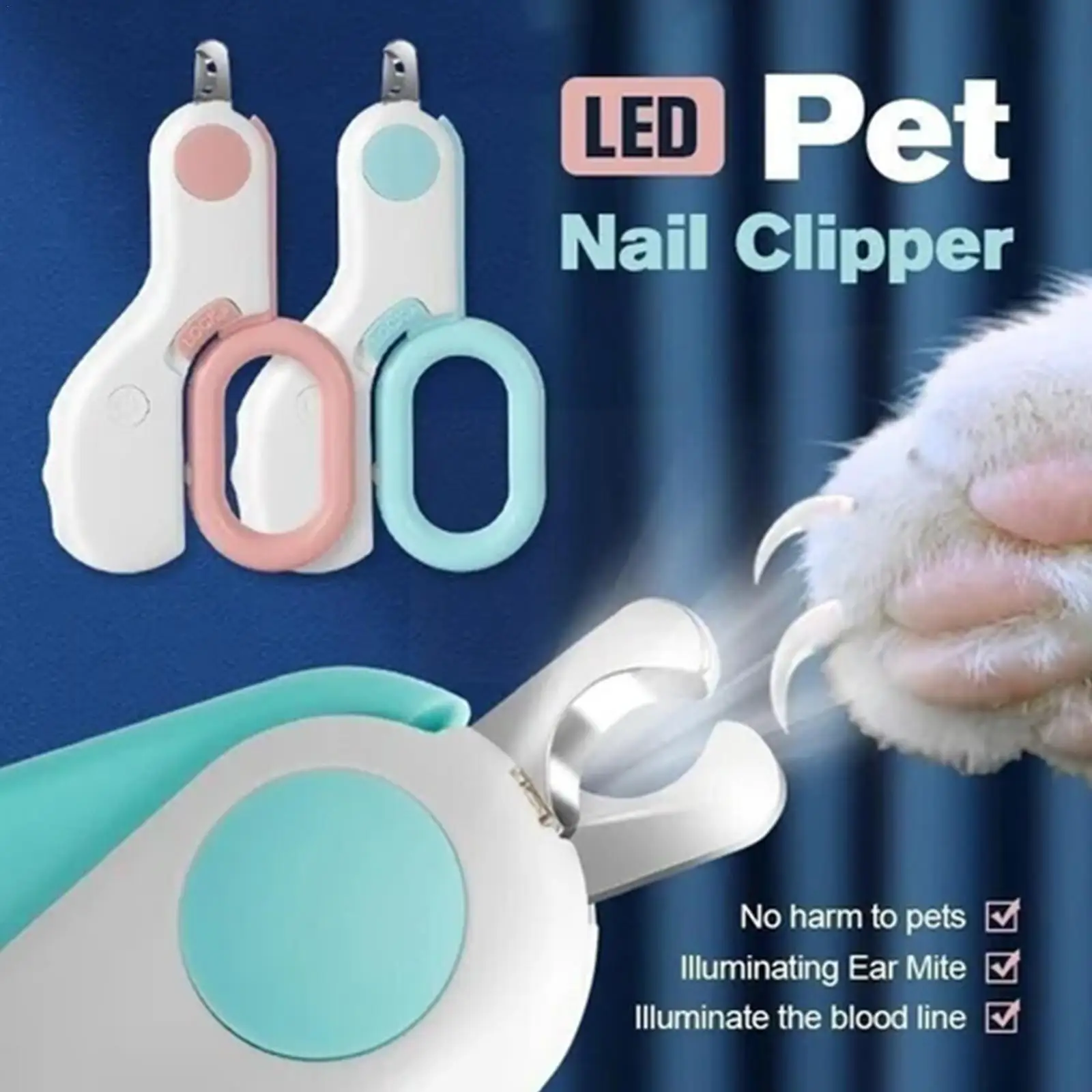 

LED Light Cat Dog Nail Cutter Professional Pet Claw Trimmer For Puppy Kitten Animals Care Grooming Tool Nail Trimme X4V7