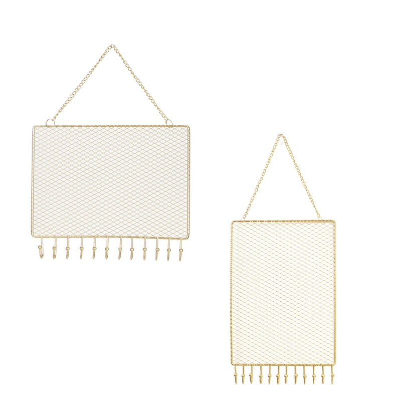 

Металлическая сетчатая прямоугольная настенная полка, органайзер для сережек, держатель для ювелирных изделий, стойка для демонстрации се...