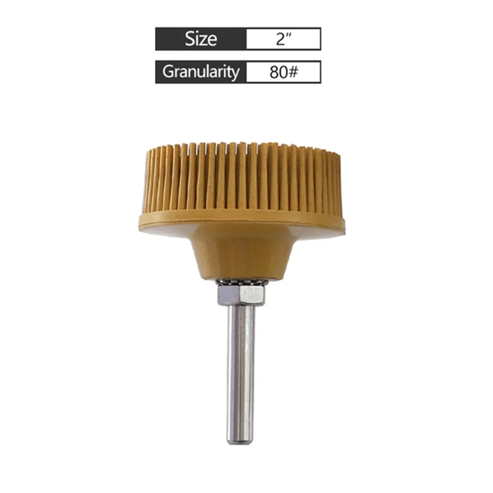 

Electric Drill Disc Brush 1/4\" Shank 3 Pieces 6.35mm Shank 65mm Accessory Emery + Rubber