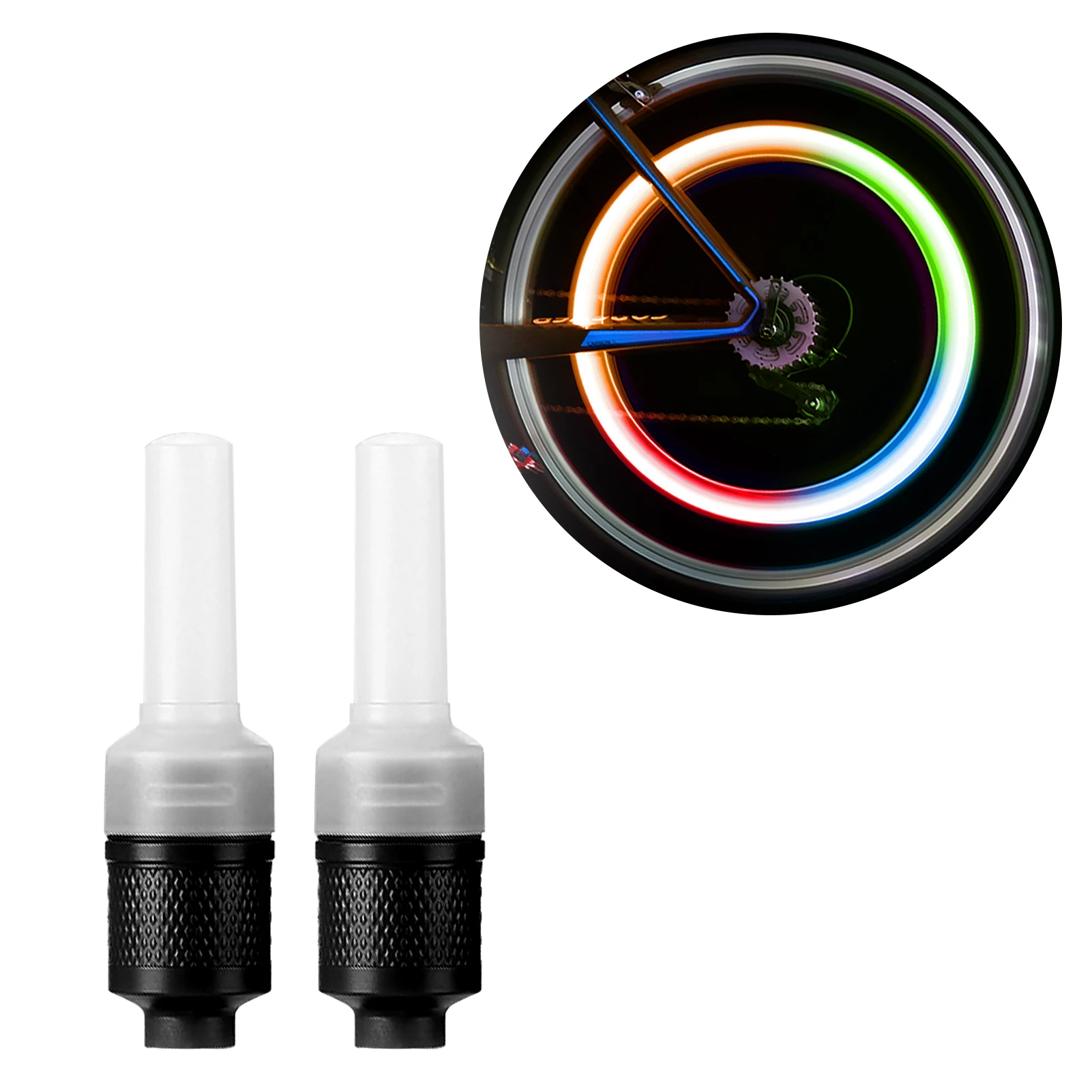 2 шт. велосипедный светильник с клапаном для шин IP6 водонепроницаемый фонарь