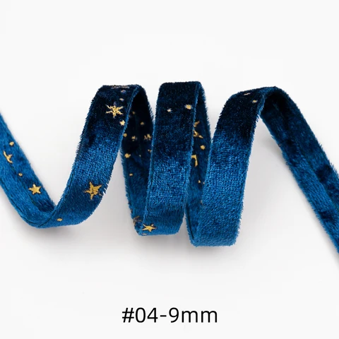 Золотая полушелковая лента Top Ribbon 9 мм 5 ярдов