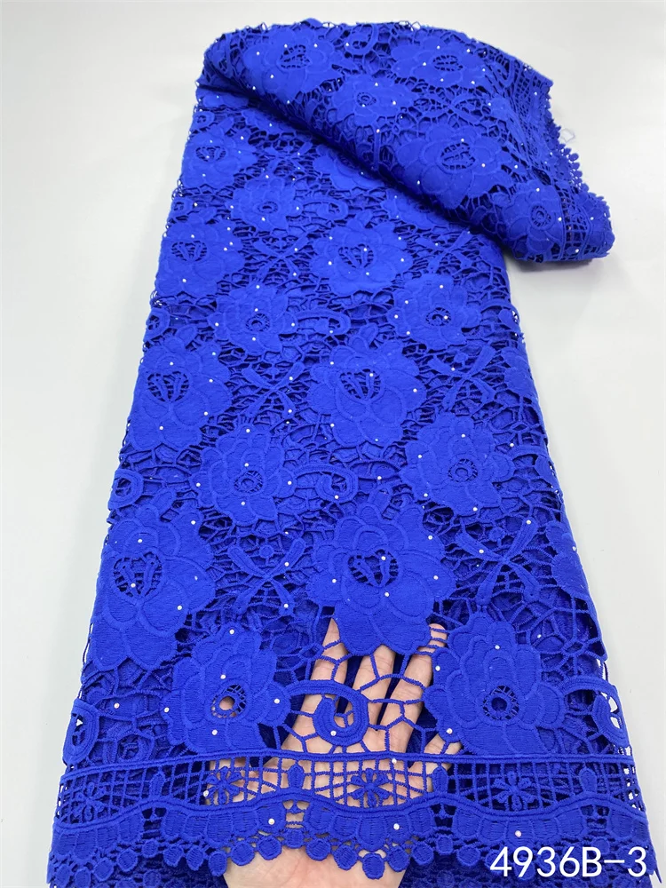 XIYA New 2020 Latest Women Dress Lace Fabric 5 yards Nigeria Tissue Cord Lace Sewing African Milk Skin Lace Fabric 4936B