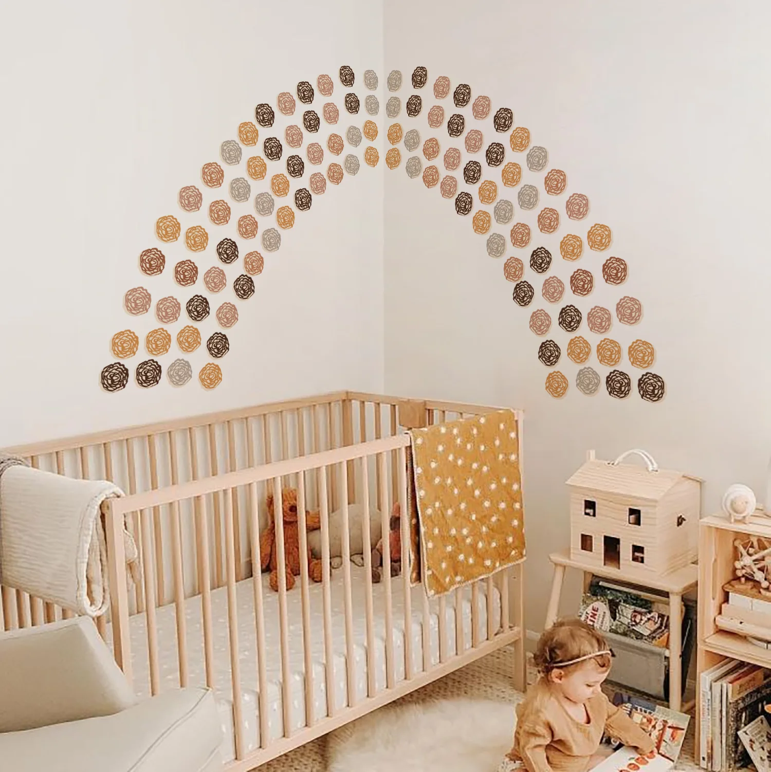 Мультяшные волнистые наклейки для гостиной детской комнаты самоклеящиеся на