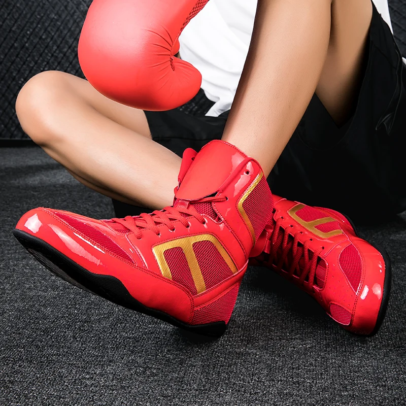 Luxury Boxing Shoes Men's and Women's Large 47 Professional Boxing Sports Shoes Comfortable Wrestling Shoes Flight Sports Shoes