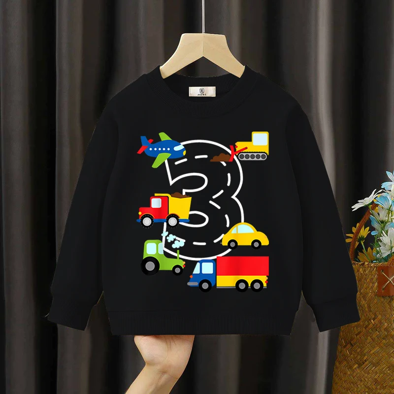 

Детская одежда черного цвета с цифровой печатью автомобиля, Осенняя распродажа, свитшоты с длинным рукавом для мальчиков и девочек, детская...