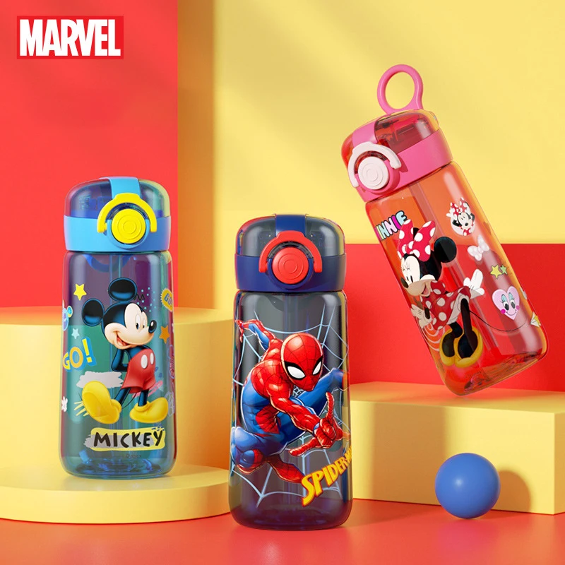 Новинка 500 мл герметичные Бутылочки для воды Disney Человек-паук Стив Роджерс Микки