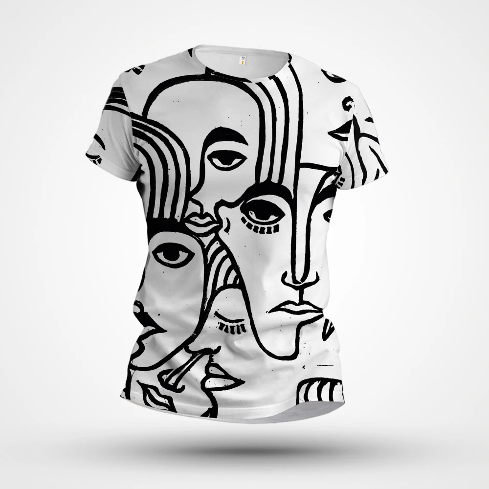 

2023 Summer Vintage T-shirt New 3D Printing Luxury Pattern Short Sleeve Custom Factory Direct Sale Light Luxury Tight Top