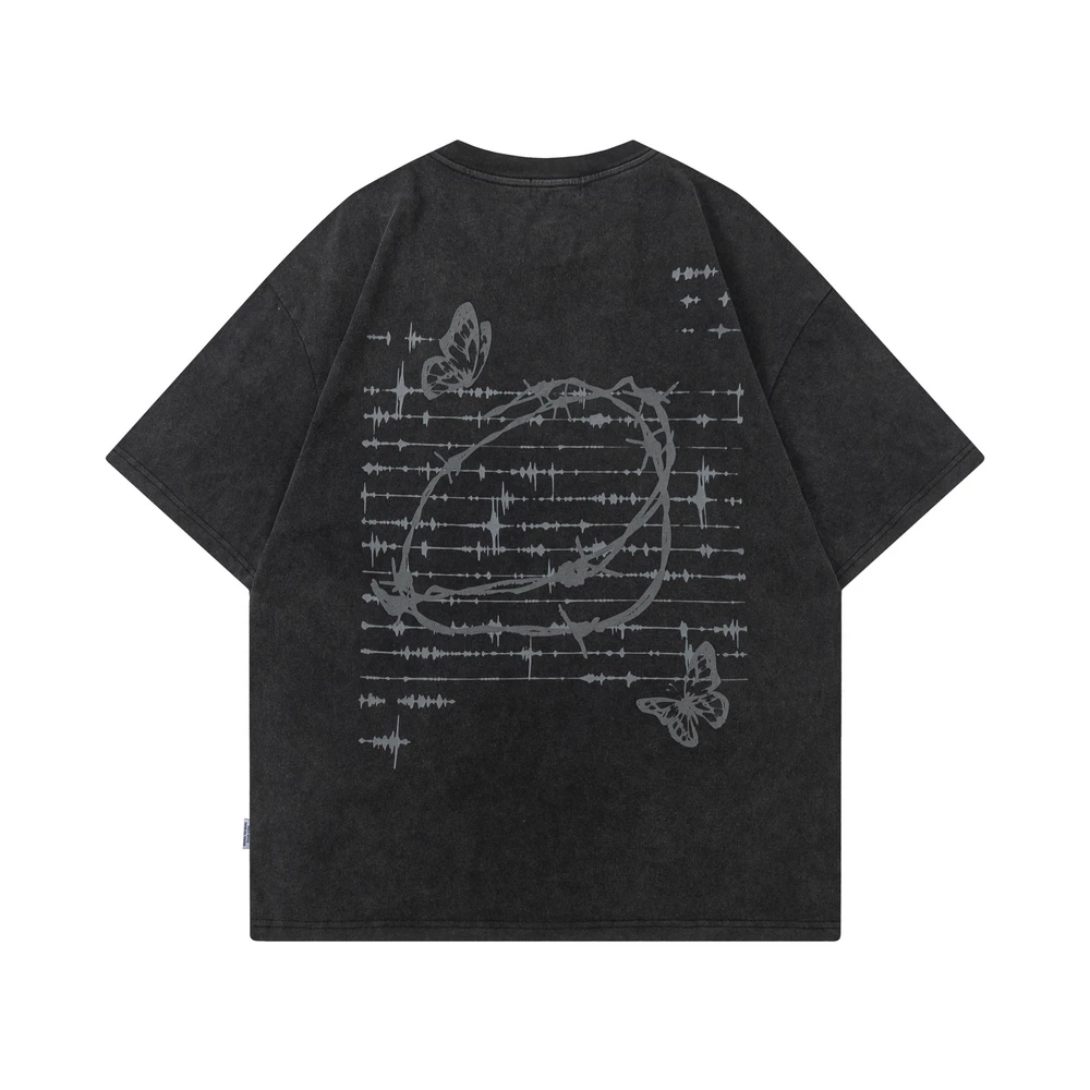 

Футболка мужская с принтом бабочек и шипов, в готическом стиле