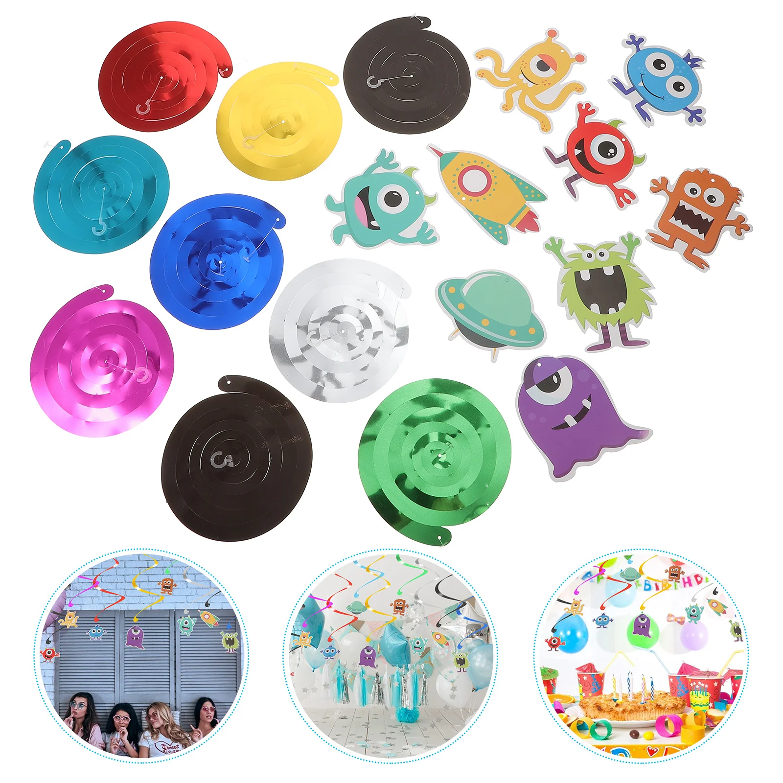 18 шт. украшения для вечеринки вихревые на день рождения завитки растяжки