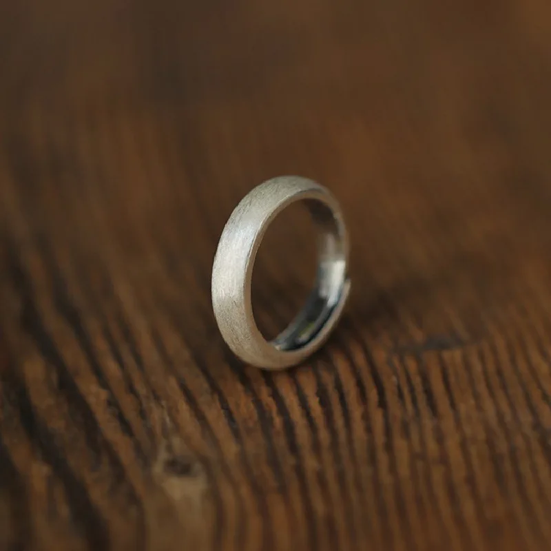 

Винтажное модное индивидуальное матовое серебряное кольцо унисекс простое Открытое кольцо банкетные ювелирные изделия Аксессуары подарок