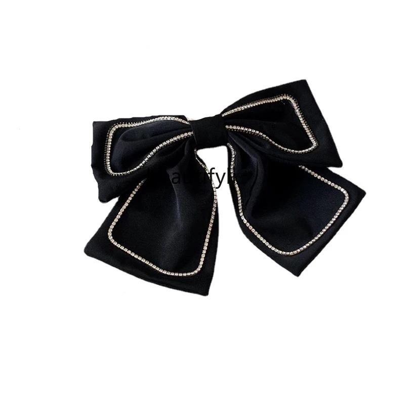 

Row Diamond Black Bow hairpin 2022 new summer Jewelry Net red hairpin