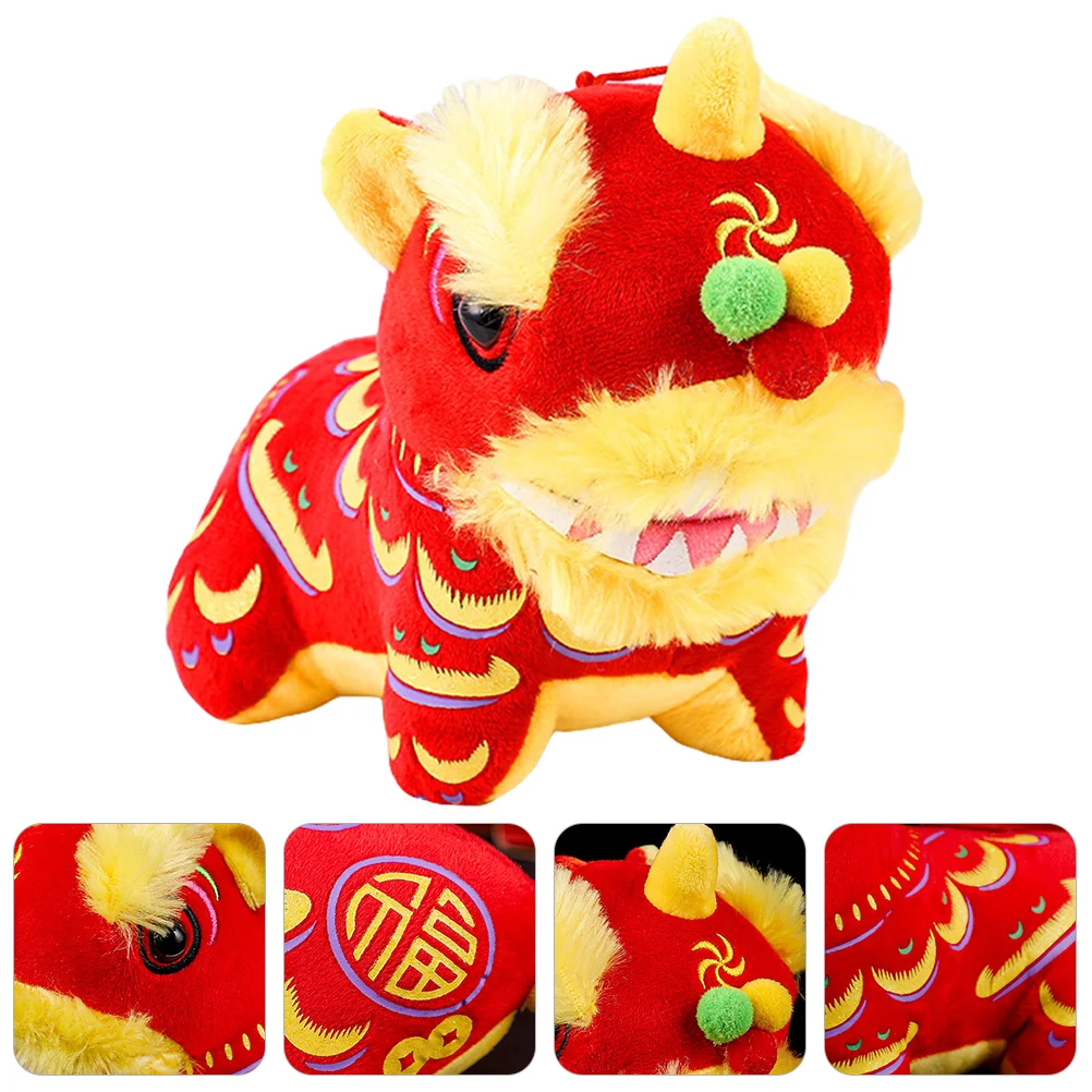 

Модель китайского льва и поделки Plushies для детей, игрушка-имитация льва