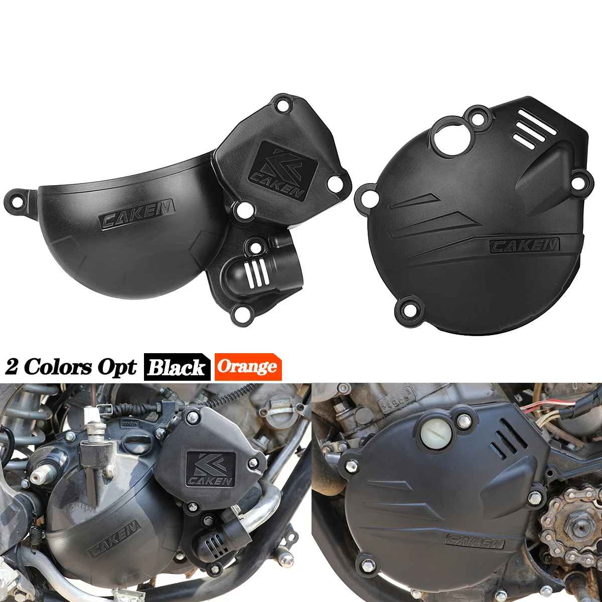 Motocross Orange Black Clutch Protector Ignition Guard Cover For Loncin MT250 KEWS K18 Hengjian HJ250h-R 2T Kayo KT250 Dirt Bike