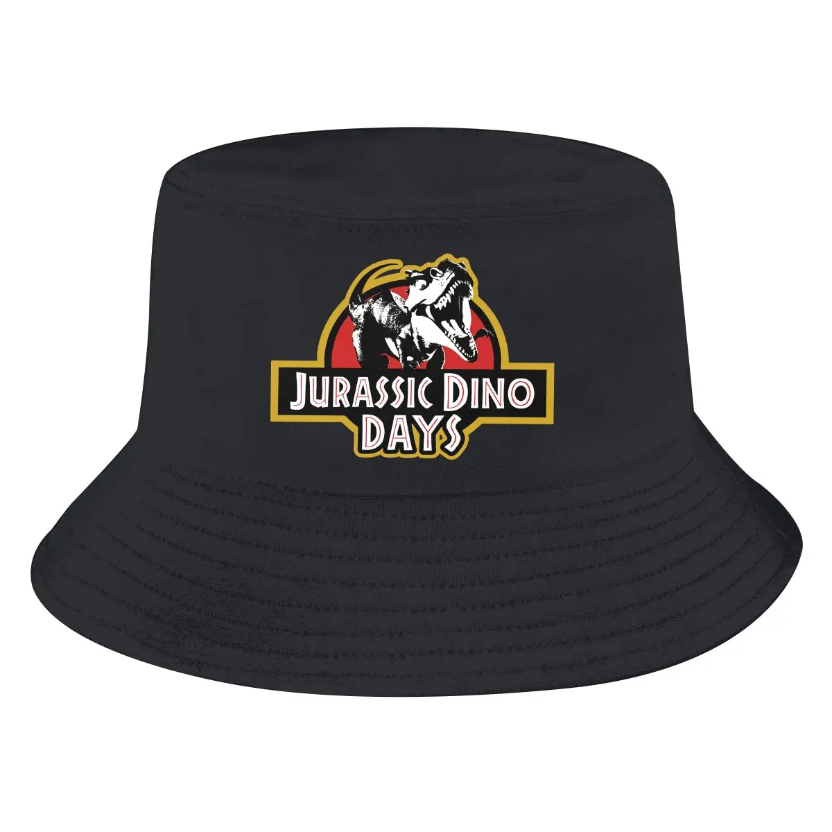 

Dino Days Unisex Bucket Hats Jurassic Park Dinosaurs Film Hip Hop Fishing Sun Cap Fashion Style Designed