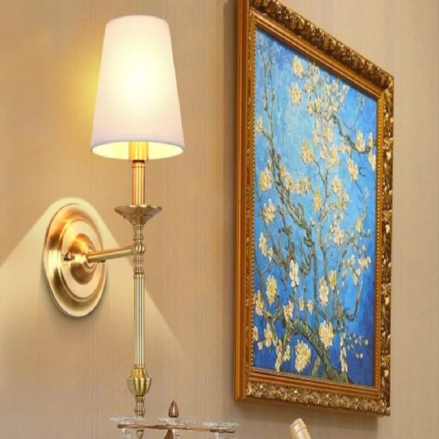 

Медная настенная ретро-лампа подходит для семейной гостиной, домашнего освещения, светодиодная настенная лампа