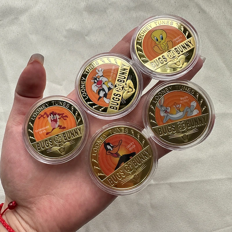 

American Anime Gold Plated Commemorative Coin Cartoon Bunny Challenge Coins Craft Souvenir Collectible Gift for Fans Home Decor