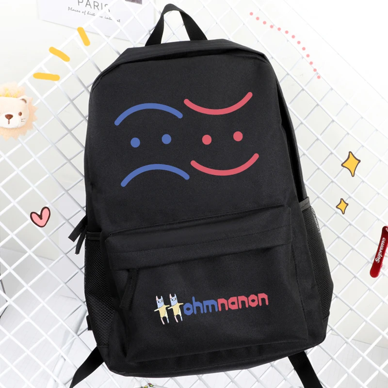 New Thailand Stars Drama BadBubbySeries OHM NANON PAT PRAN Handbag Smiley Cartoon Backpack School Bag |